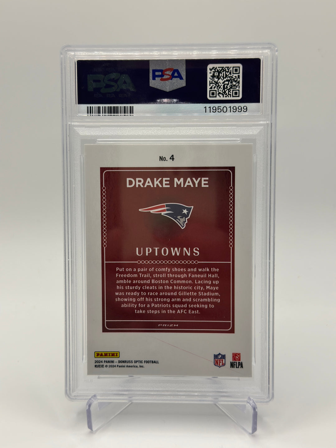 2024 Optic Drake Maye Uptowns #4 PSA 9