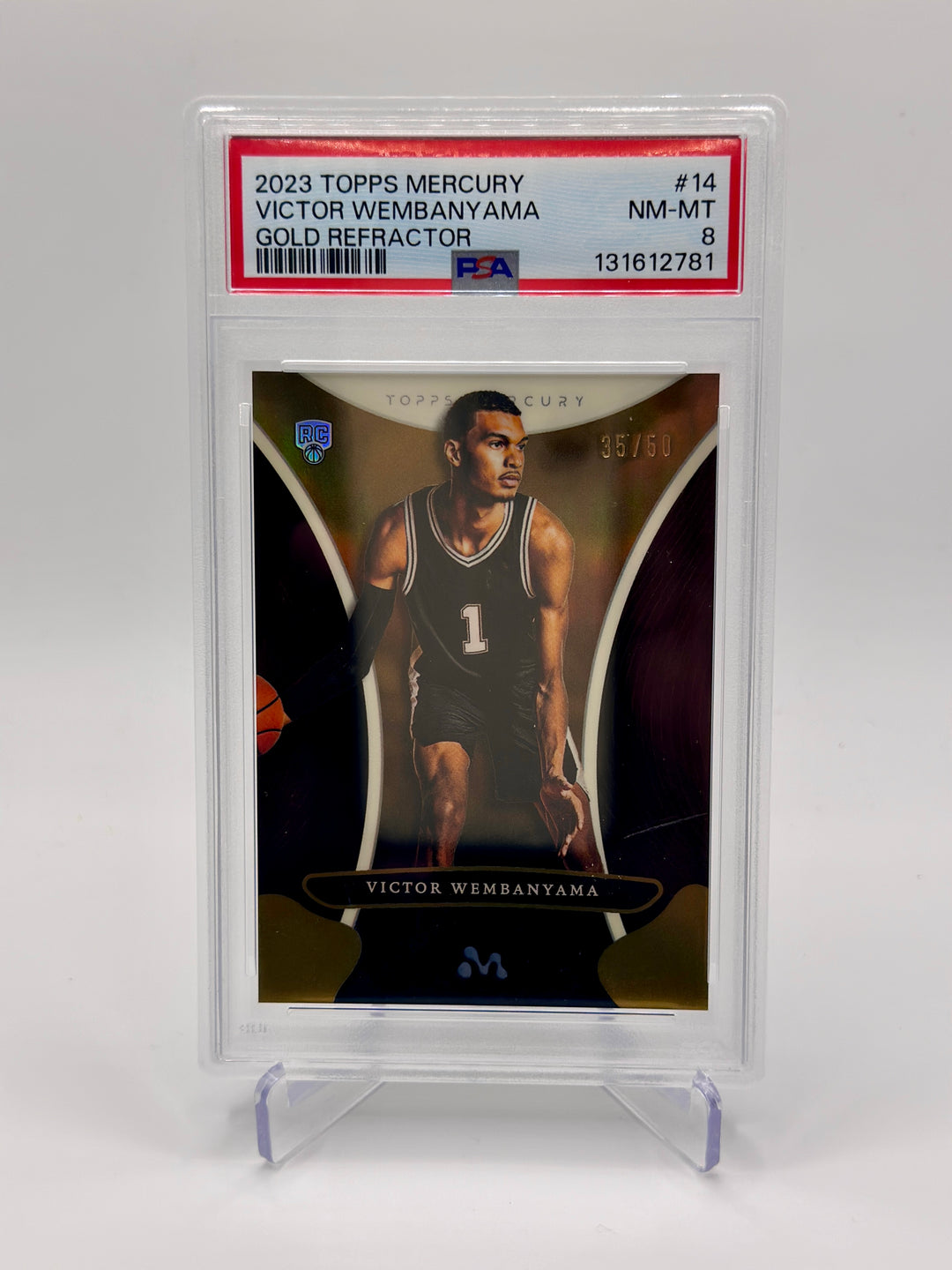 2023 Topps Mercury Victor Wembanyama Gold /50 #14 PSA 8