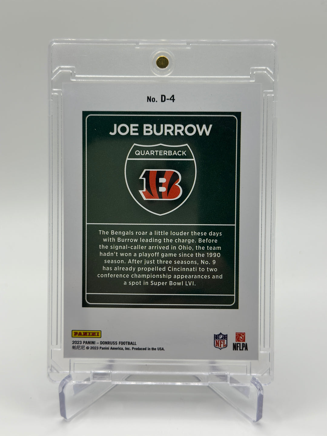 2023 Donruss Joe Burrow Downtown #D4