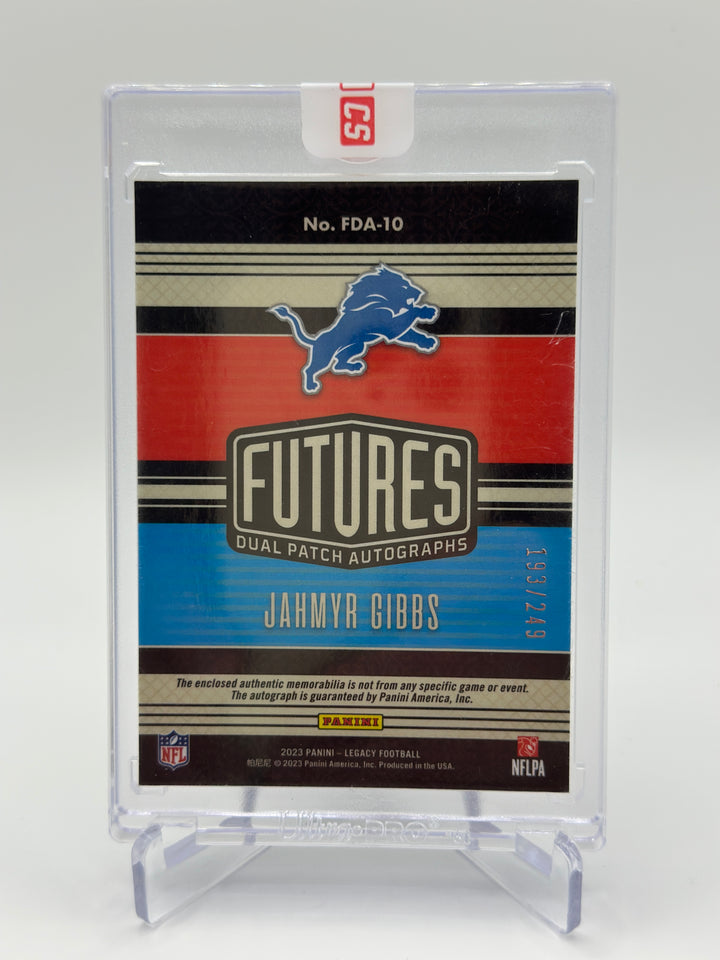 2023 Panini Legacy Jahmyr Gibbs Dual Patch Auto /249