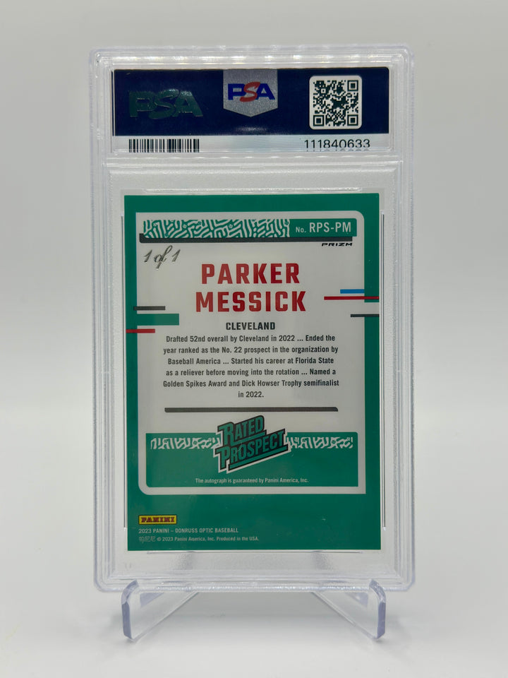 2023 Optic Parker Messick Rated Prospect Gold Vinyl 1/1 PSA 9