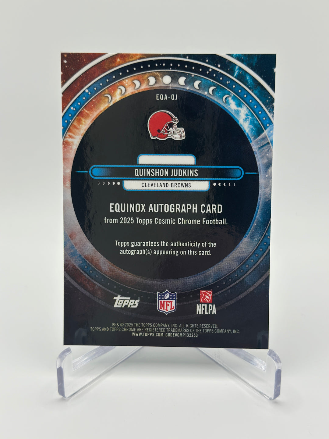 2025 Topps Chrome Cosmic Quinshon Judkins Gold Equinox Auto /50