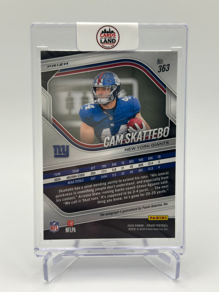 2025 Topps Chrome Cam Skattebo Silver Disco Auto #363