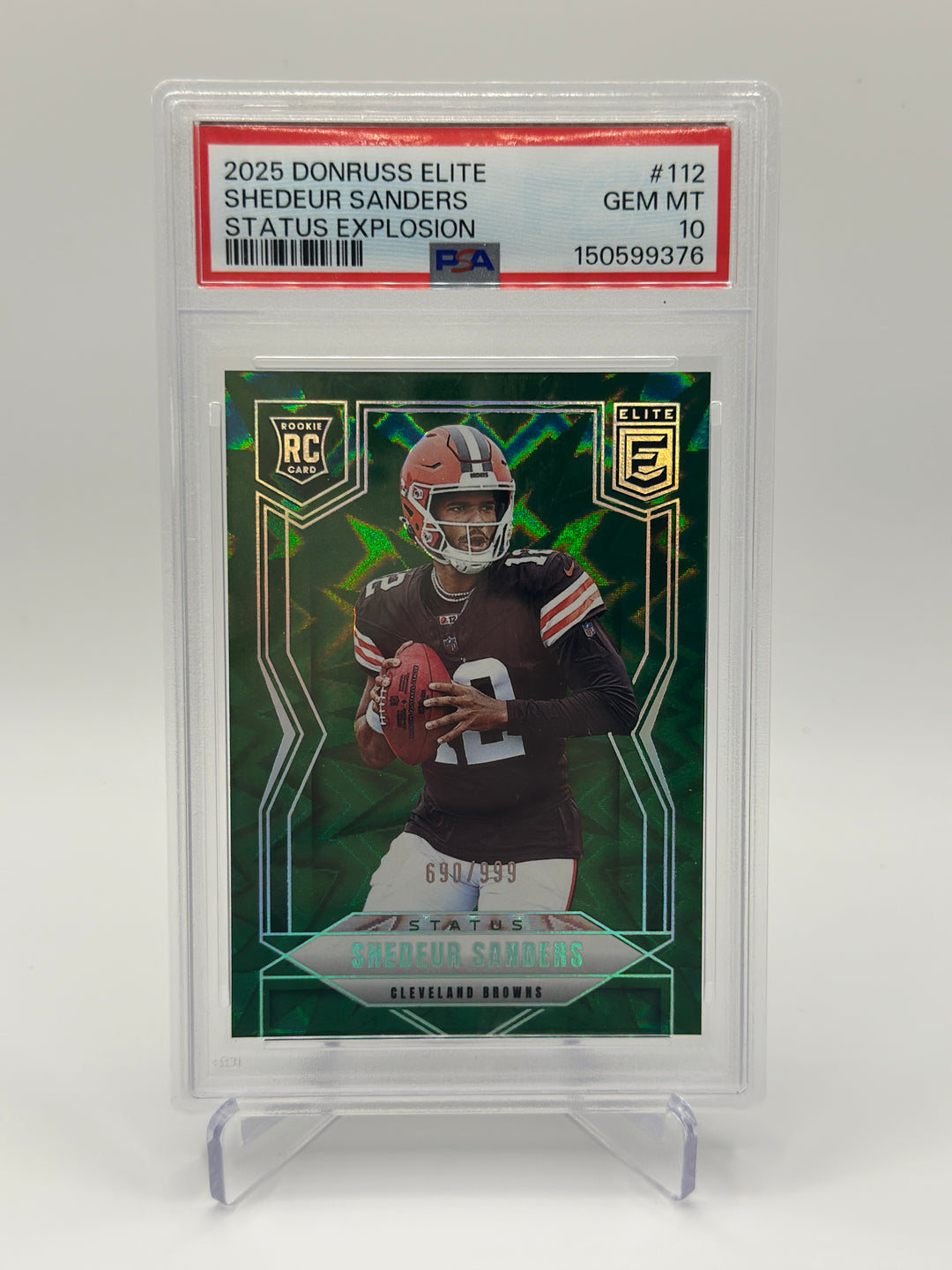 2025 Donruss Elite Shedeur Sanders Status Explosion /999 #112 PSA 10
