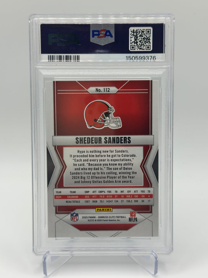 2025 Donruss Elite Shedeur Sanders Status Explosion /999 #112 PSA 10