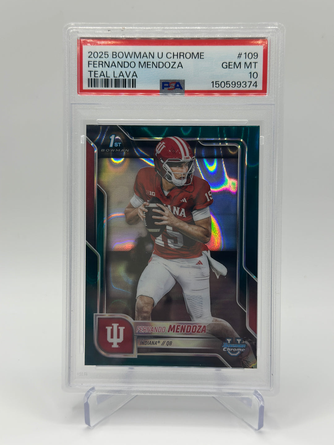2025 Bowman U Chrome Fernando Mendoza Teal Lava #109 PSA 10