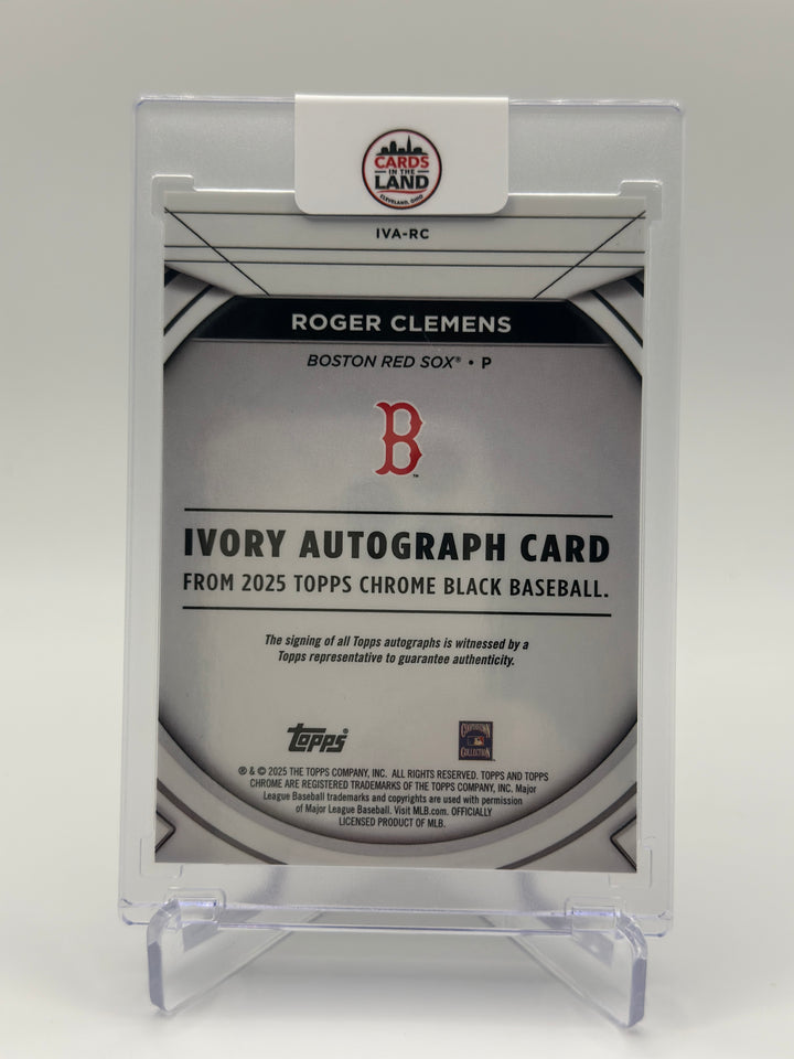 2025 Topps Chrome Black Roger Clemens Ivory Auto /25
