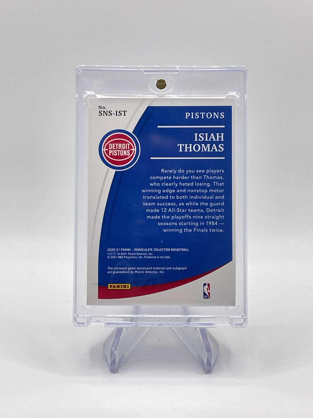 2020/21 Immaculate Isiah Thomas SNS-IST Sneaker Swatch Auto /15