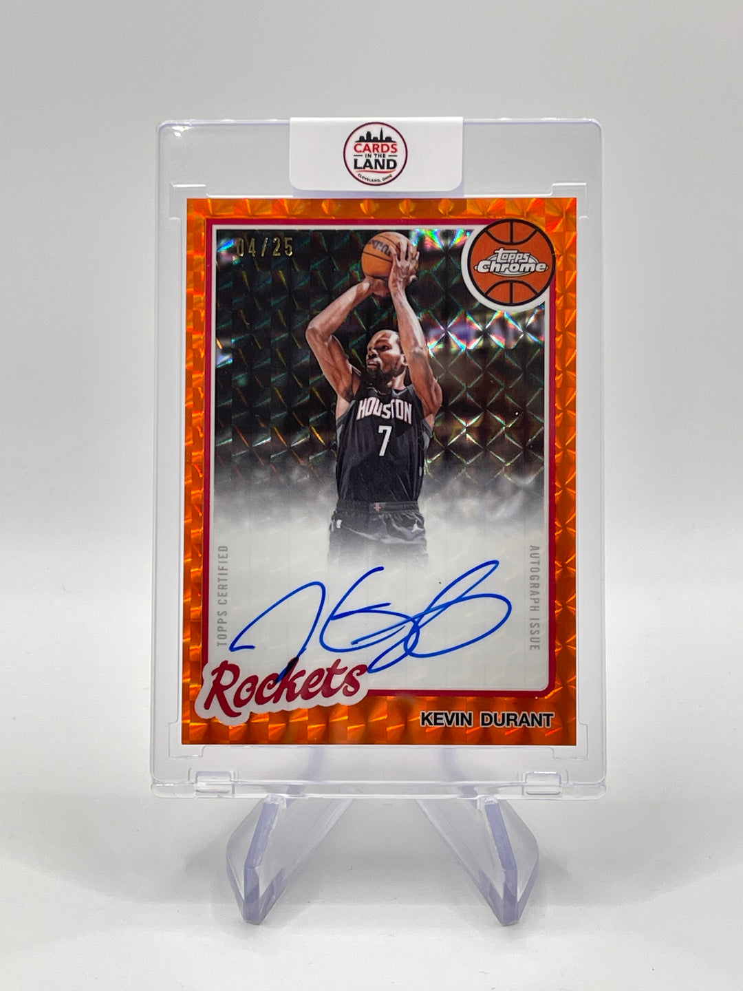 2025-26 Topps Chrome Kevin Durant #80TBA-KD Orange Geometric Auto /25