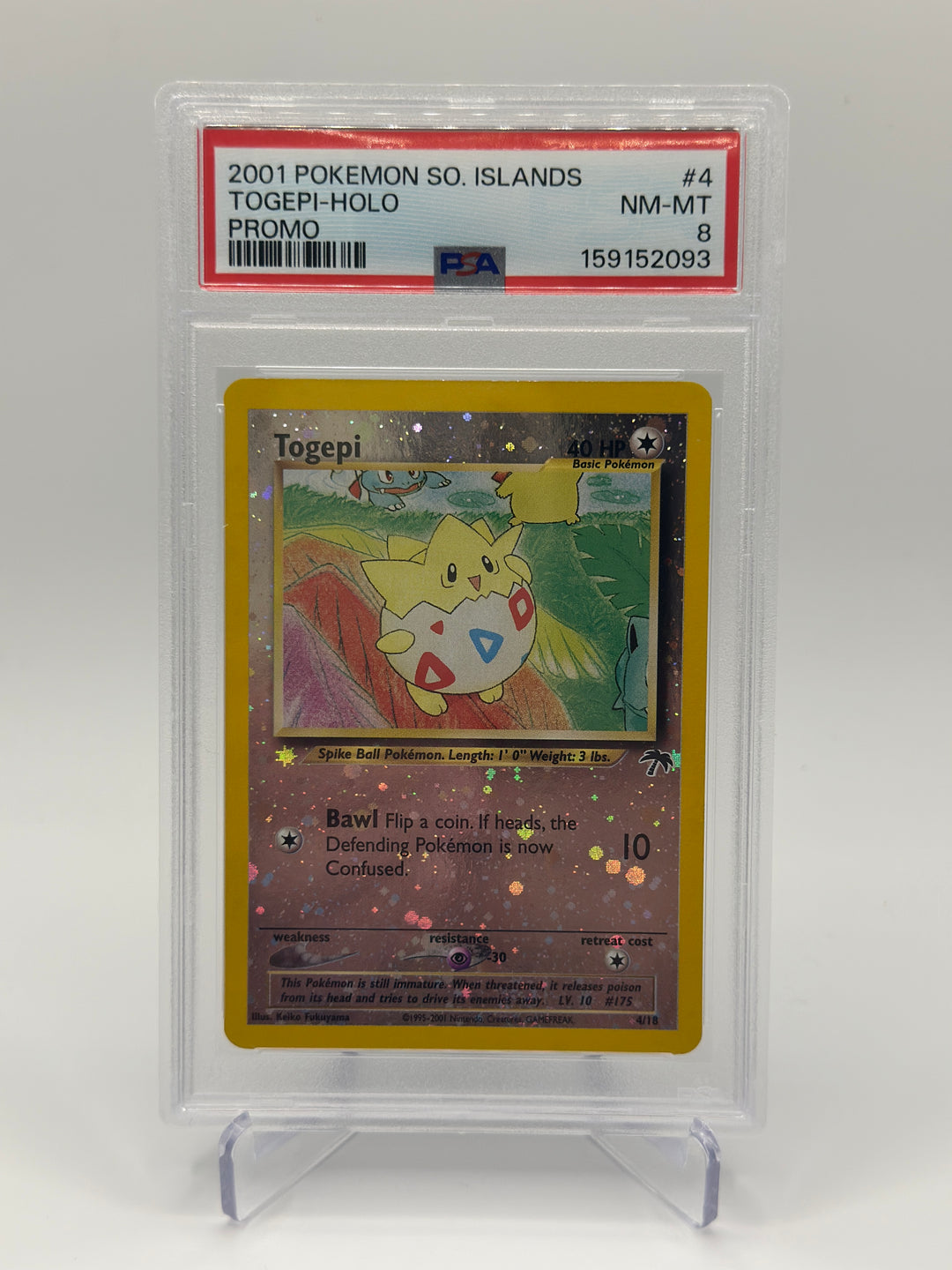 Pokémon 2001 Southern Islands Togepi Holo 4/18 PSA 8