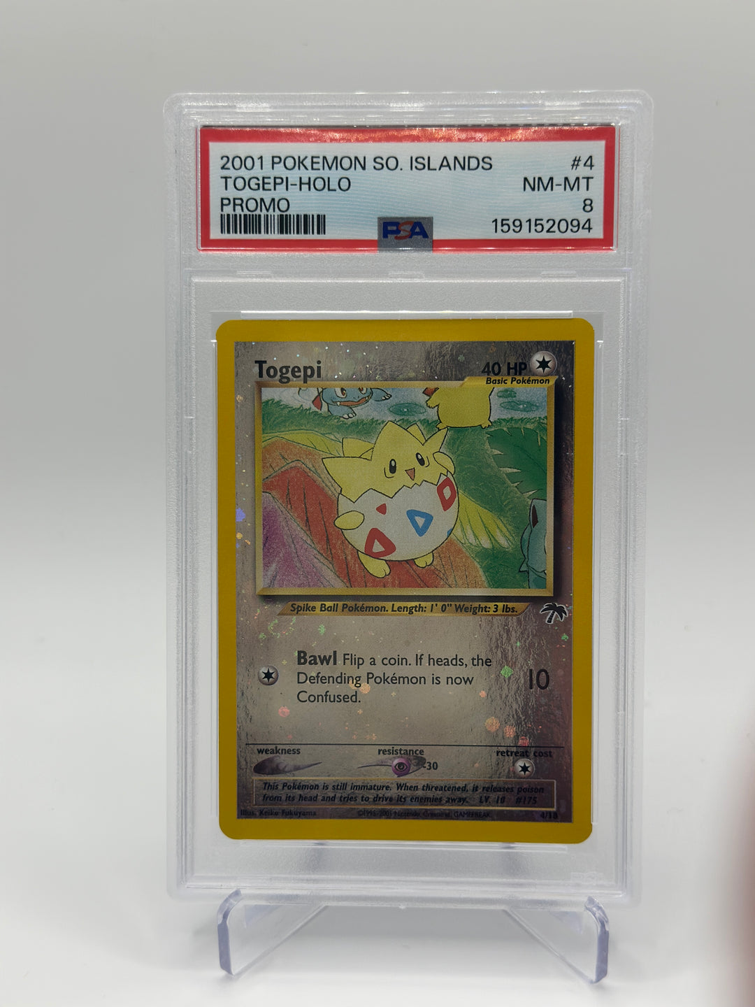 Pokémon 2001 Southern Islands Togepi Holo 4/18 PSA 8