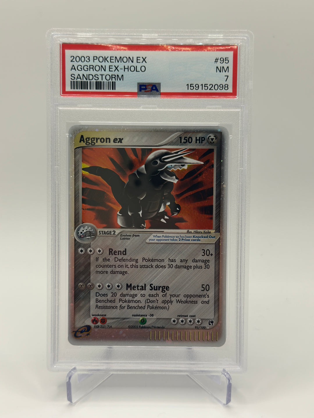 Pokémon 2003 Aggron EX Holo 95/100 PSA 7