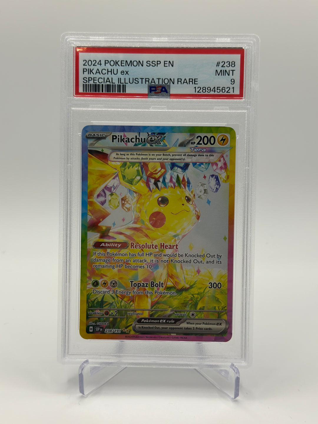 Pokemon 2024 Pikachu EX SIR 238/191 PSA 9