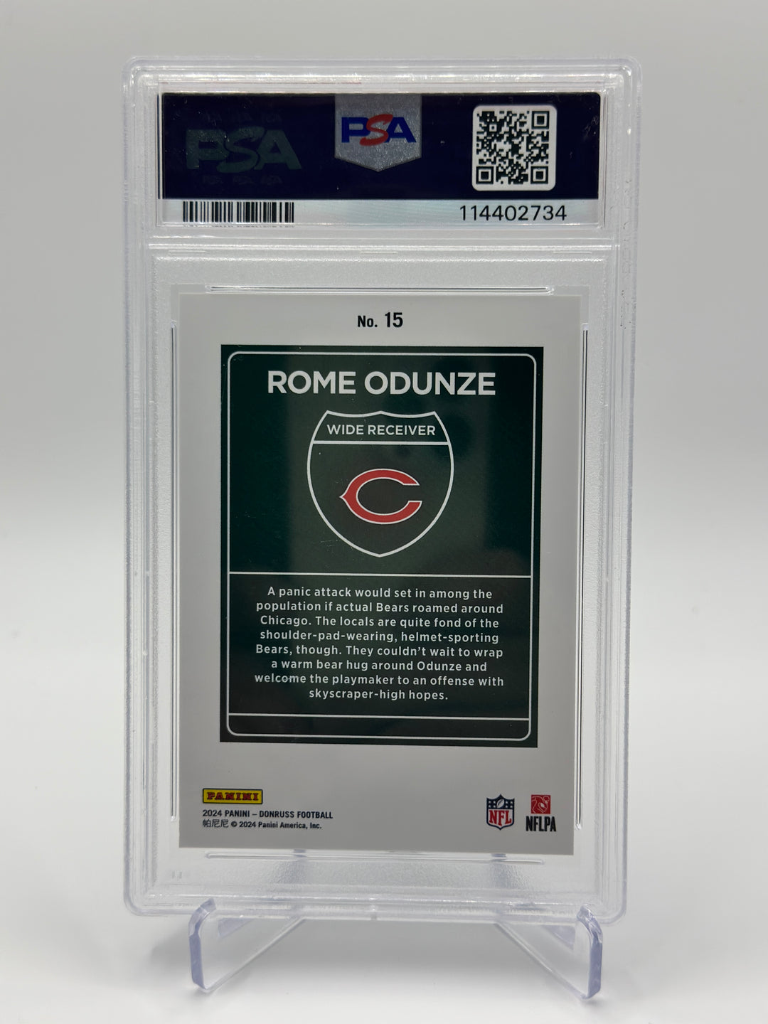 2024 Donruss Rome Odunze Downtown #15 PSA 9