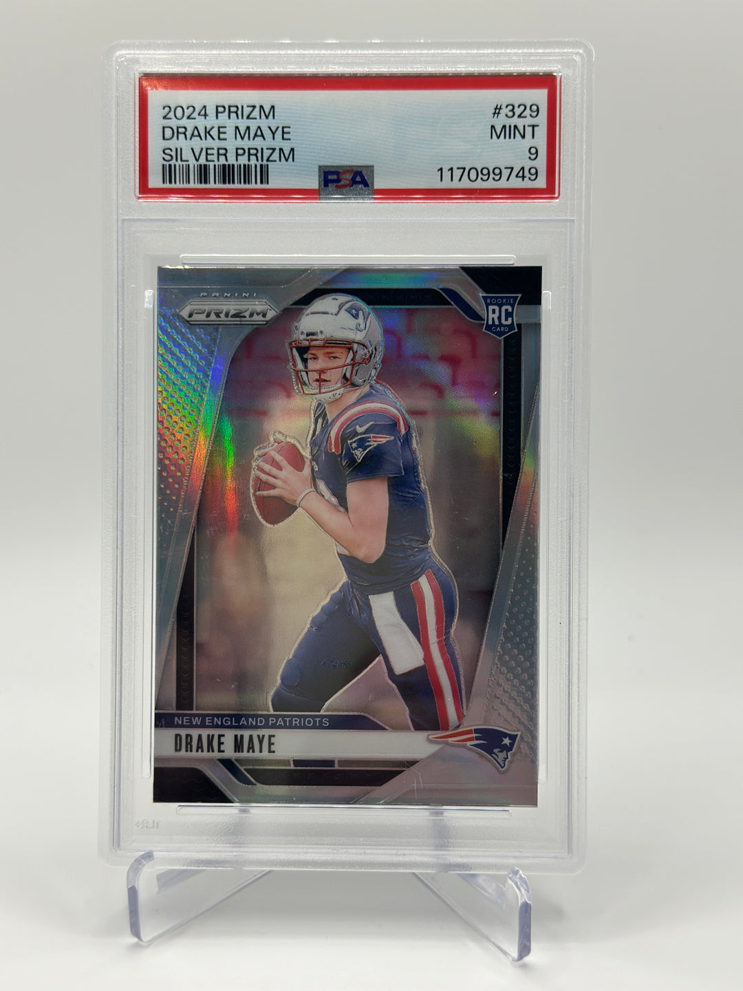 2024 Prizm Drake Maye Silver Prizm #329 PSA 9