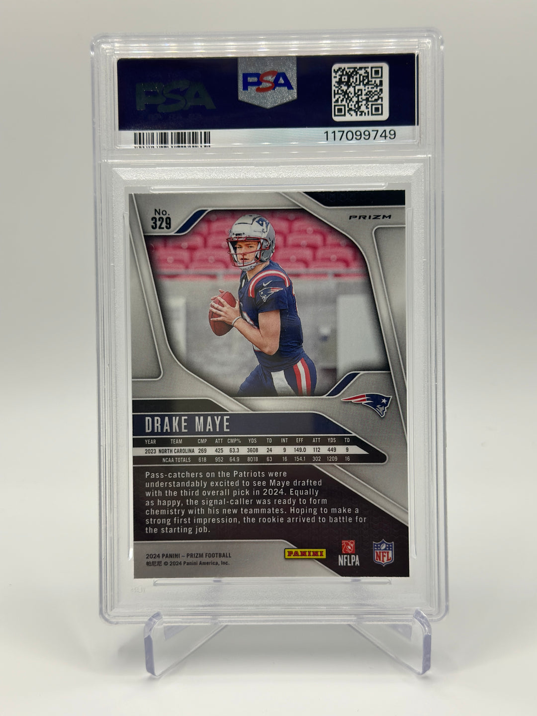2024 Prizm Drake Maye Silver Prizm #329 PSA 9