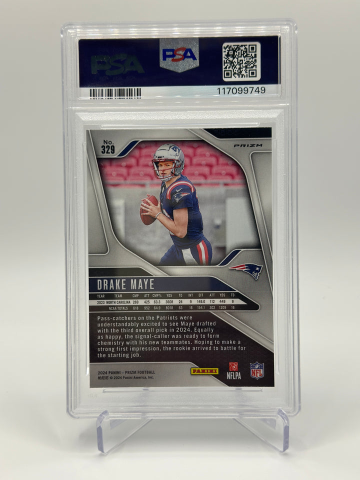 2024 Prizm Drake Maye Silver Prizm #329 PSA 9