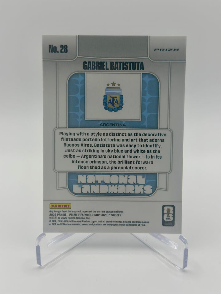 2026 Prizm FIFA World Cup Gabriel Batistuta National Landmarks #28