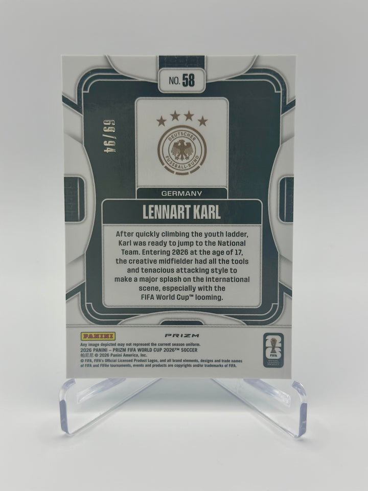 2026 Prizm FIFA World Cup Lennart Karl /94 RC