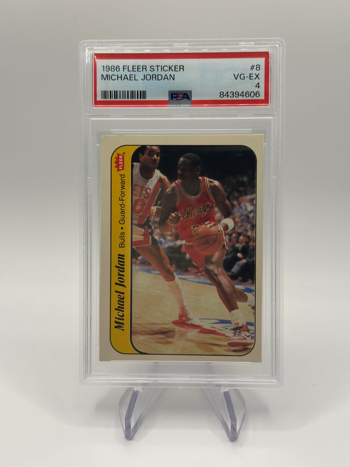 1986 Fleer Sticker Michael Jordan #8 PSA 4