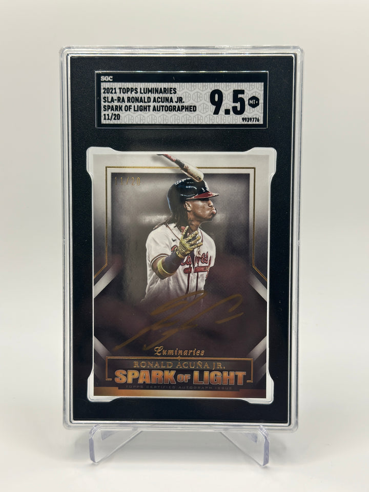 2021 Topps Luminaries Ronald Acuna Jr. Spark of Light Auto /20 SGC 9.5