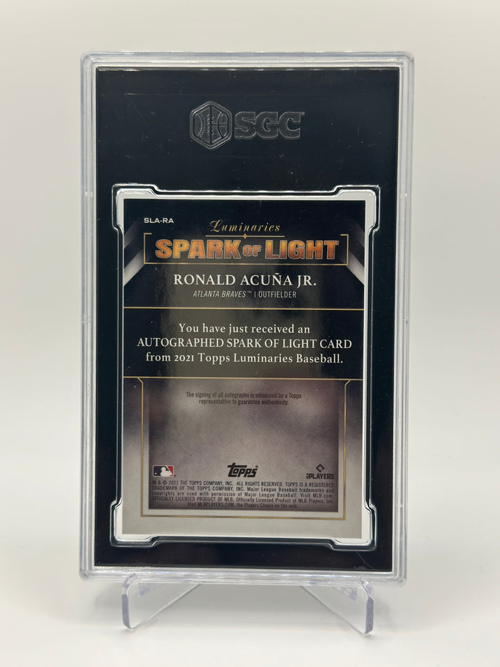 2021 Topps Luminaries Ronald Acuna Jr. Spark of Light Auto /20 SGC 9.5