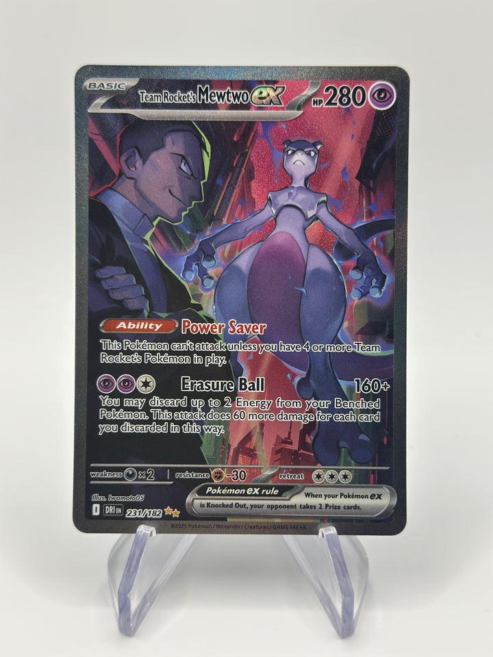 Pokémon TCG Destined Rivals Team Rocket's Mewtwo EX SIR 231/182