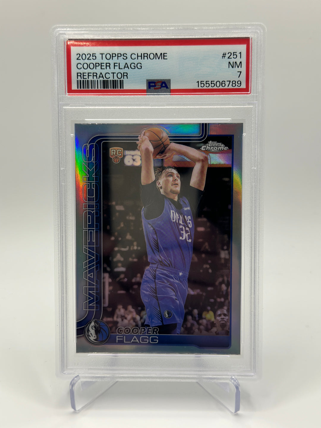 2025 Topps Chrome Cooper Flagg Refractor #251 PSA 7