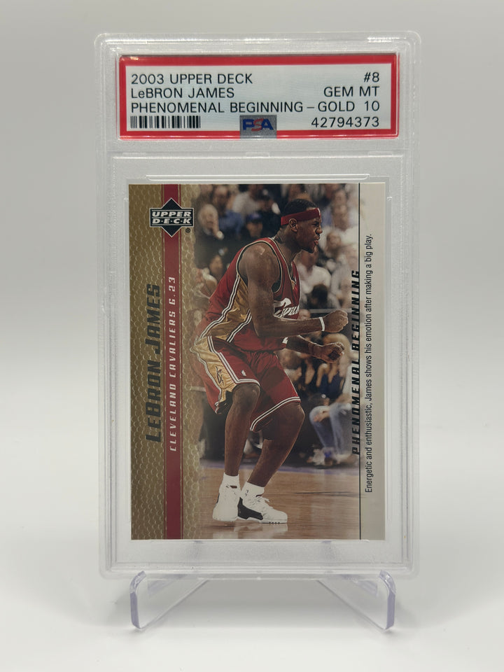 2003 Upper Deck Lebron James Phenomenal Beginning Gold #8 PSA 10