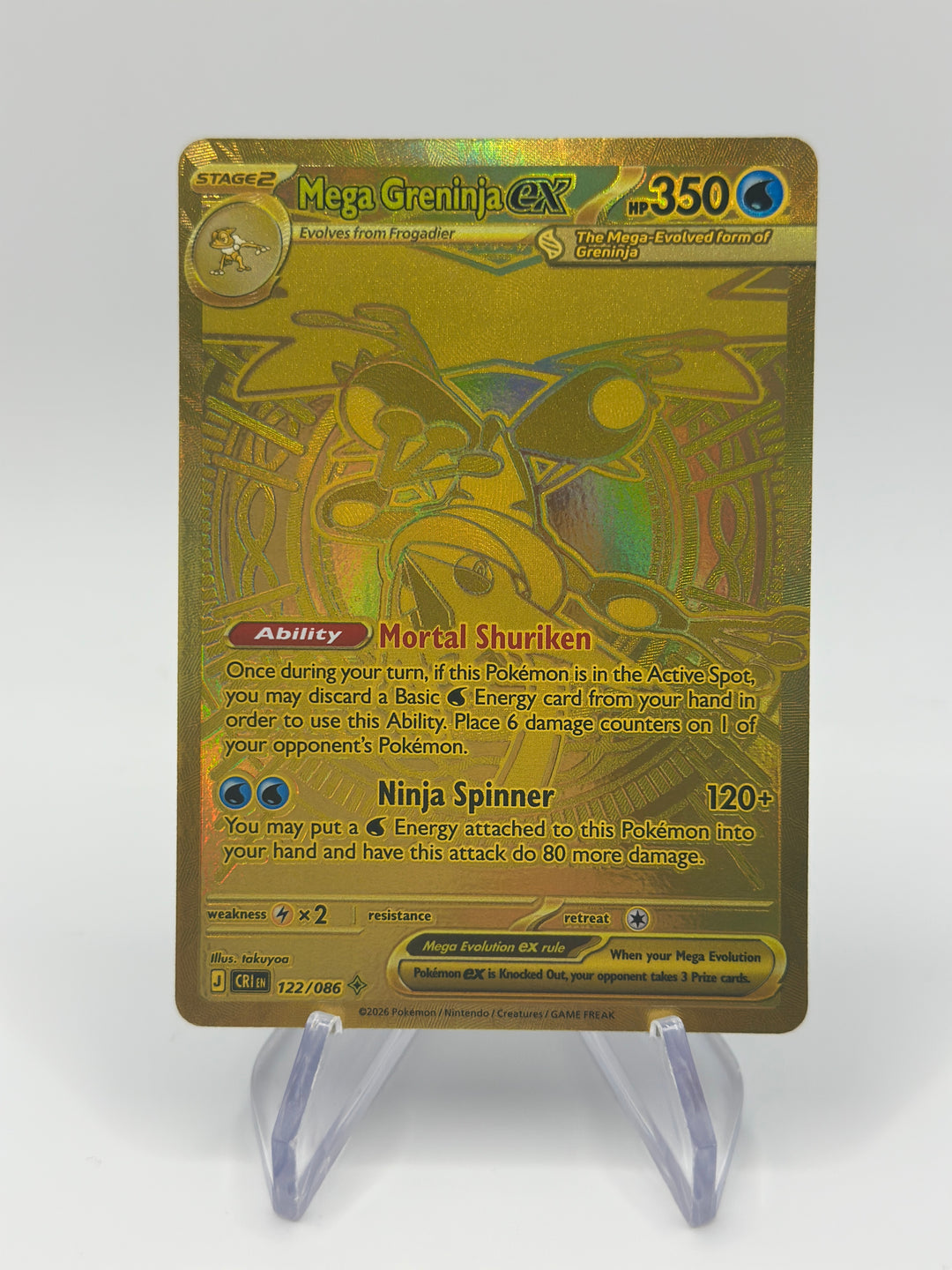Pokémon TCG Mega Greninja Ex Gold Mega Hyper Rare Chaos Rising 122/86