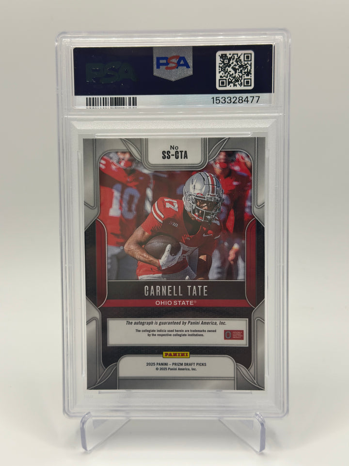 2025 Prizm Draft Picks Carnell Tate Sensational Signatures #SS-CTA PSA 10