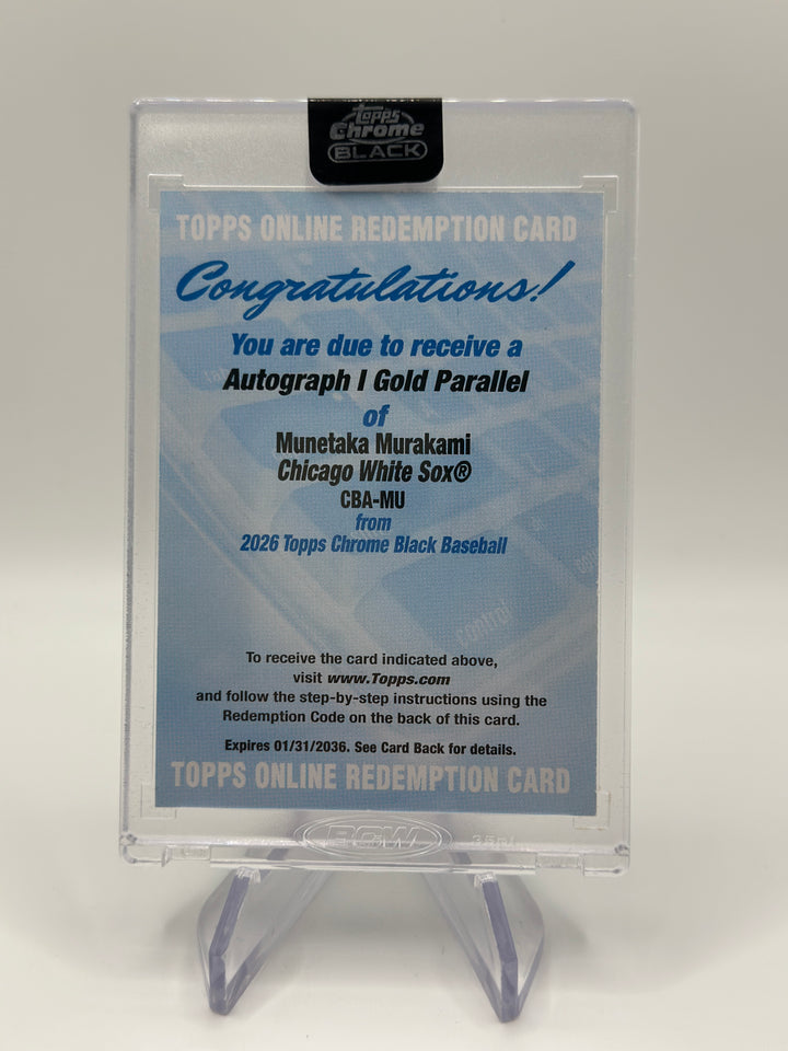 2026 Topps Chrome Black Munetaka Murakami Auto Gold /50 Redemption