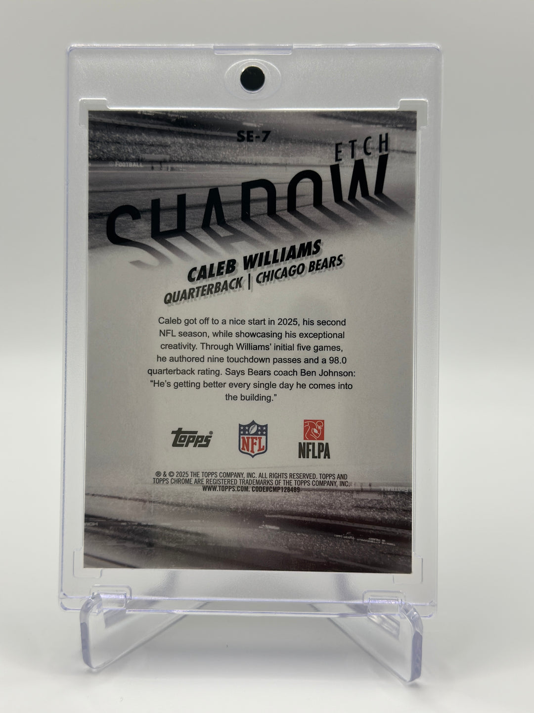 2025 Topps Chrome Caleb Williams Shadow Etch #SE-7