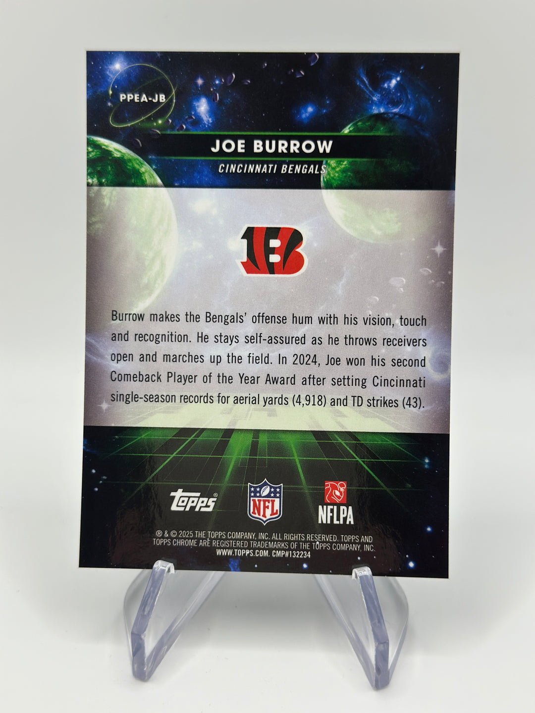 2025 Topps Cosmic Chrome Joe Burrow Planetary Pursuit Earth SP #PPEA-JB