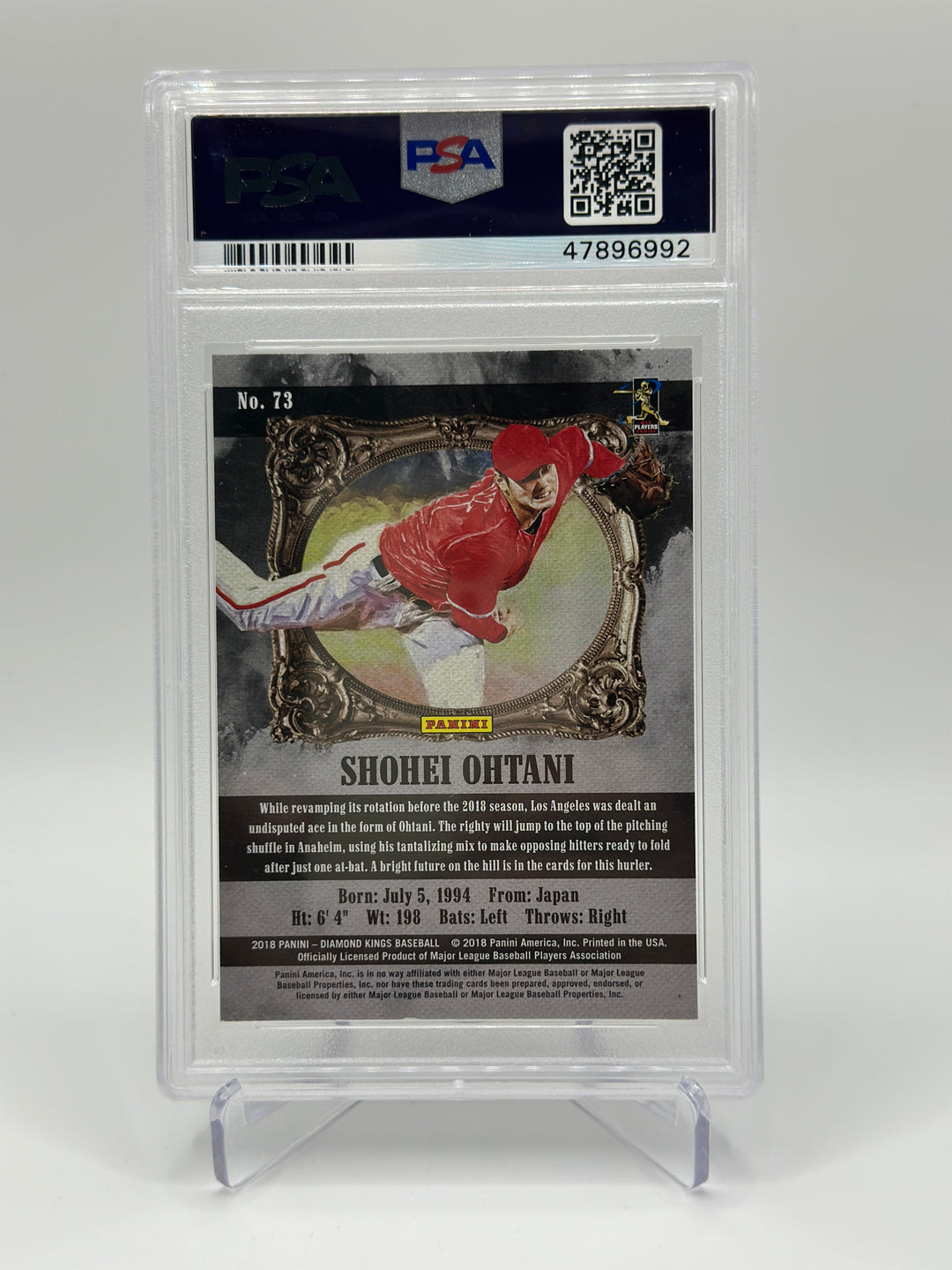 2018 Panini Diamond Kings Shohei Ohtani Sepia Rookie #73 PSA 10 Gem Mint