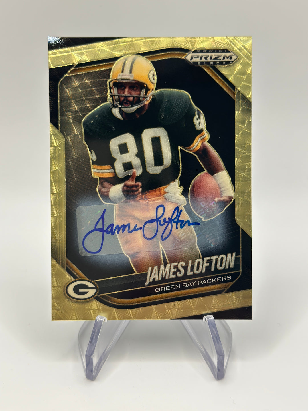 2025 Panini Prizm Black James Loften GOLD VINYL AUTO /5 Packers Legend
