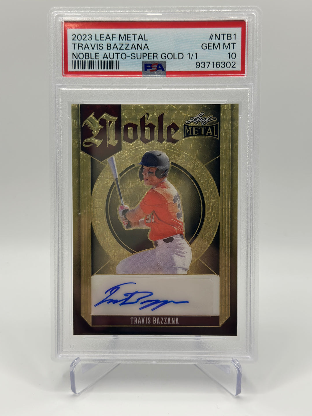 2023 Leaf Metal Travis Bazzana Noble Auto 1/1 PSA 10