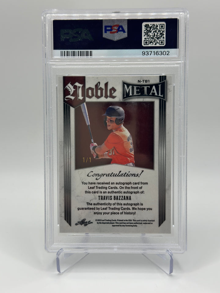 2023 Leaf Metal Travis Bazzana Noble Auto 1/1 PSA 10