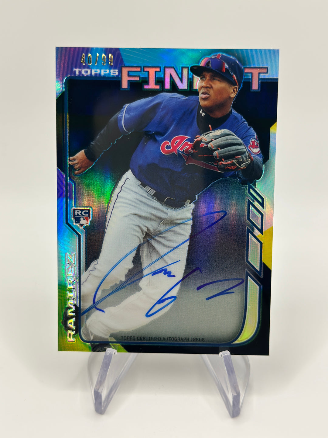 2014 Jose Ramirez Topps Finest Black Auto #RA-JR RC /99
