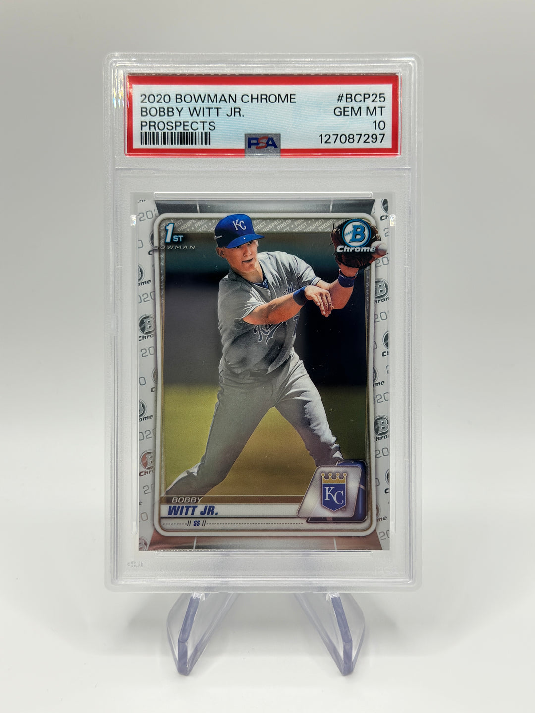 2020 Bowman Chrome Bobby Witt Jr. 1st #BCP25 PSA 10