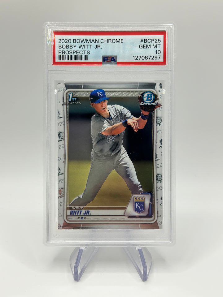 2020 Bowman Chrome Bobby Witt Jr. 1st #BCP25 PSA 10