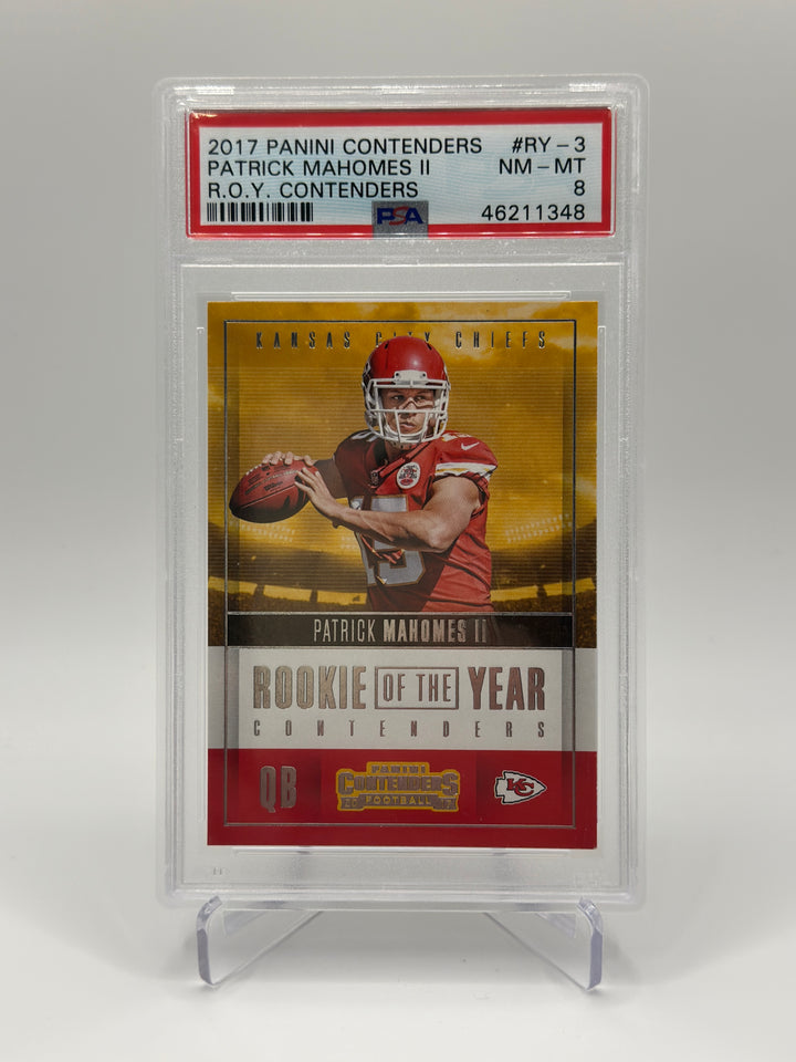 2017 Contenders Patrick Mahomes II ROY #RY-3 PSA 8