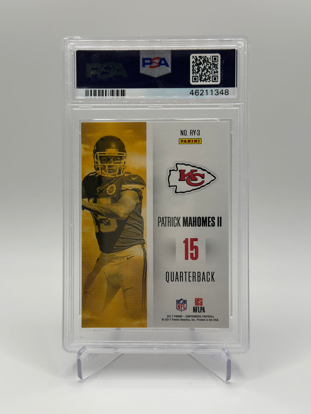 2017 Contenders Patrick Mahomes II ROY #RY-3 PSA 8
