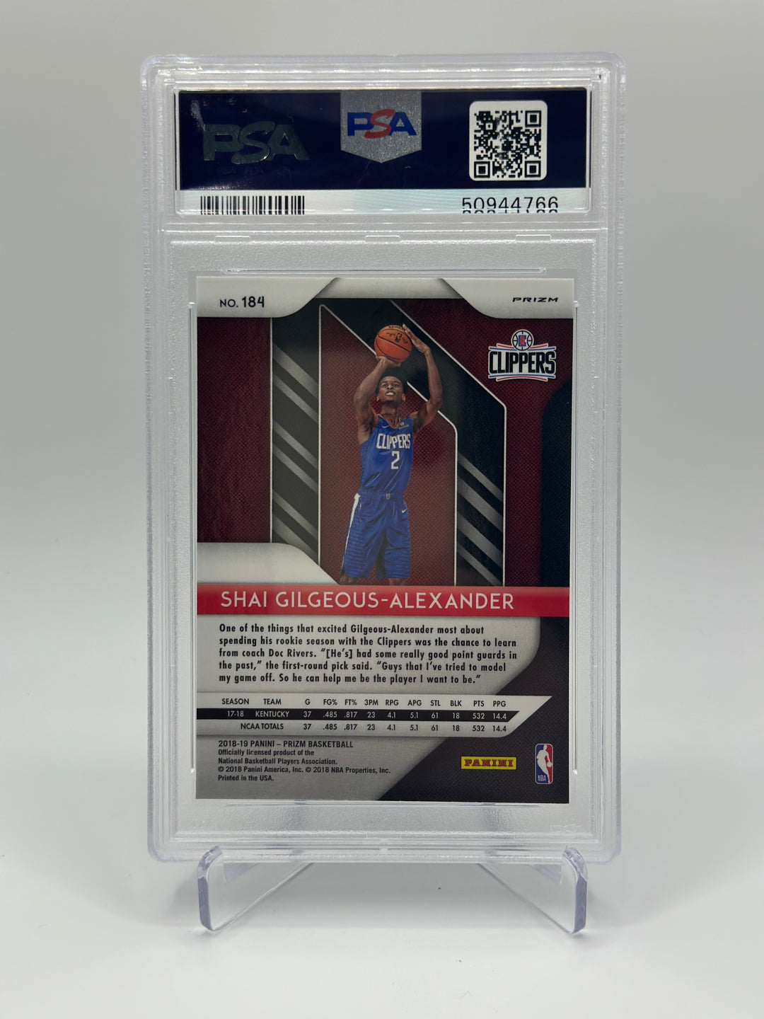 2018 Prizm Shai Gilgeous-Alexander Hyper Prizm #184 PSA 9