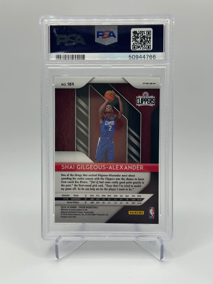 2018 Prizm Shai Gilgeous-Alexander Hyper Prizm #184 PSA 9