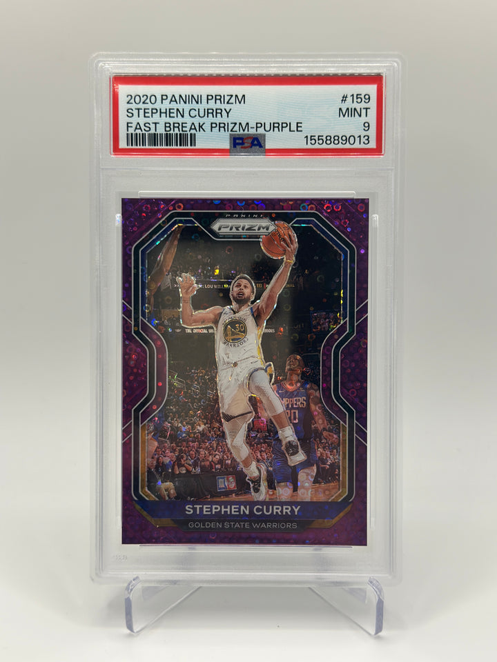 2020 Prizm Stephen Curry Fast Break Purple #159 PSA 9