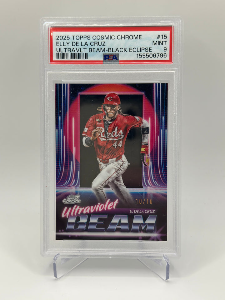 2025 Topps Chrome Cosmic Elly De La Cruz Ultraviolet Beam Black /10 #UB-15 PSA 9
