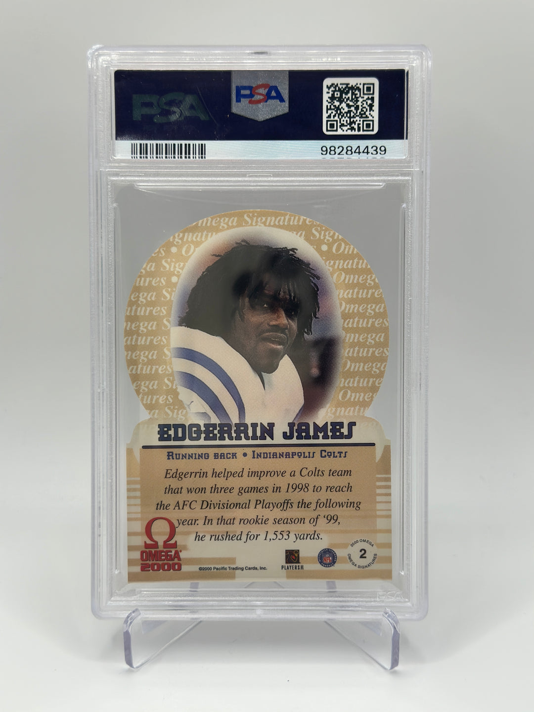 2000 Pacific Omega Edgerrin James Signatures #2 PSA 9