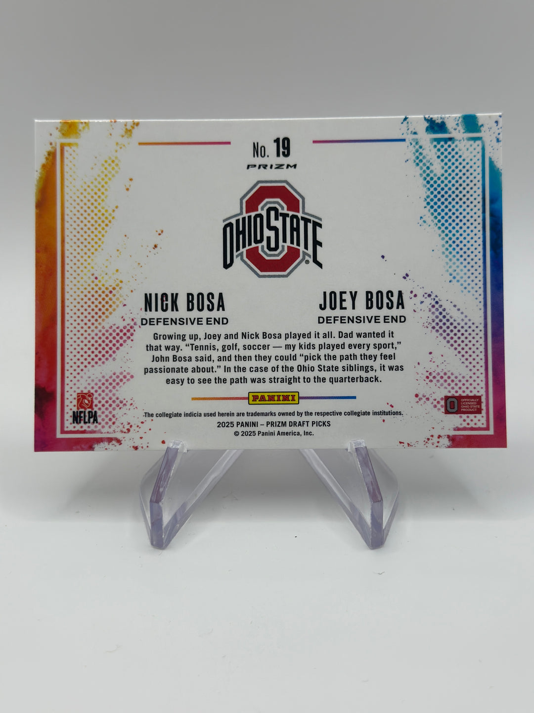 2025 Panini Prizm Draft Picks Nick Bosa Joey Bosa Dual Color Blast Ohio St