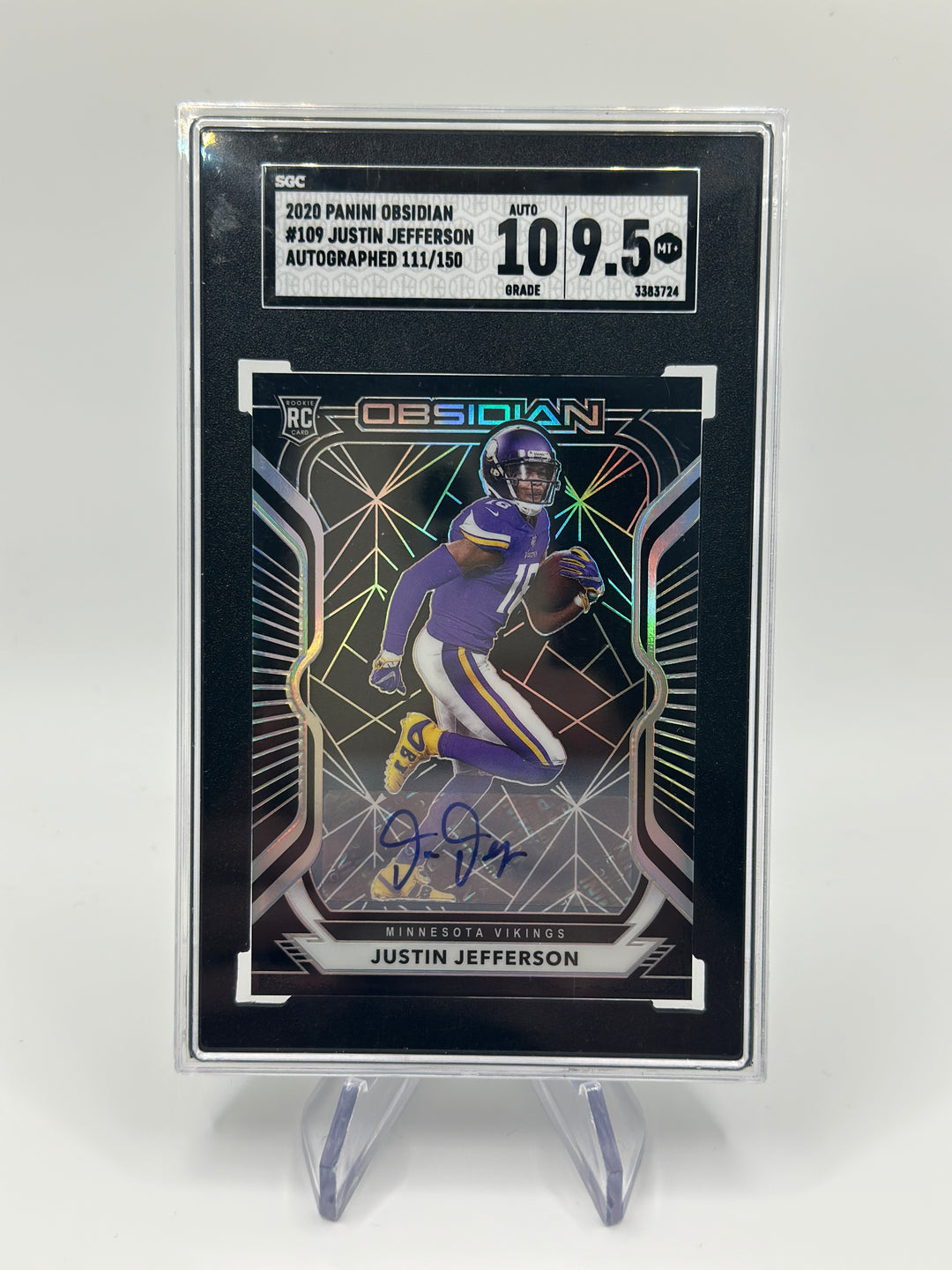 2020 Obsidian Justin Jefferson Auto /150 SGC 9.5 Auto 10